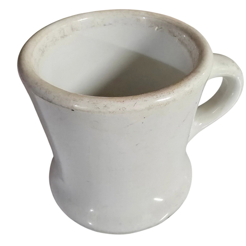 Carr China Vintage 1939 Heavy White Diner Restaurant Ware Coffee Mug